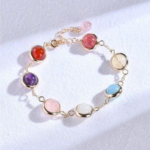 Natural Tourmaline Stone 14K Designer Bracelet